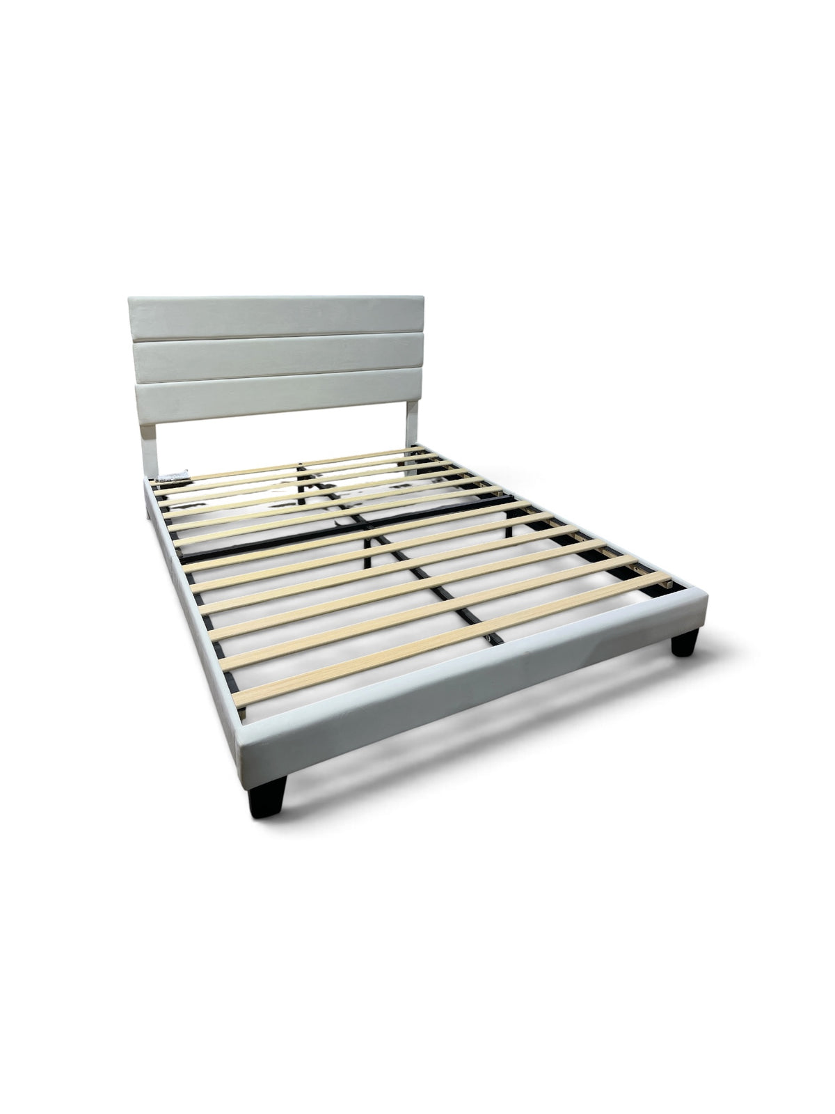 Modern Light Grey Upholstered Queen Bedframe