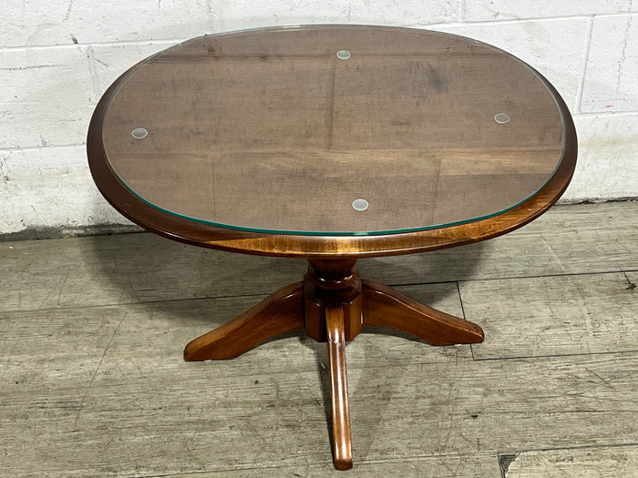 Oval Pedestal End Table