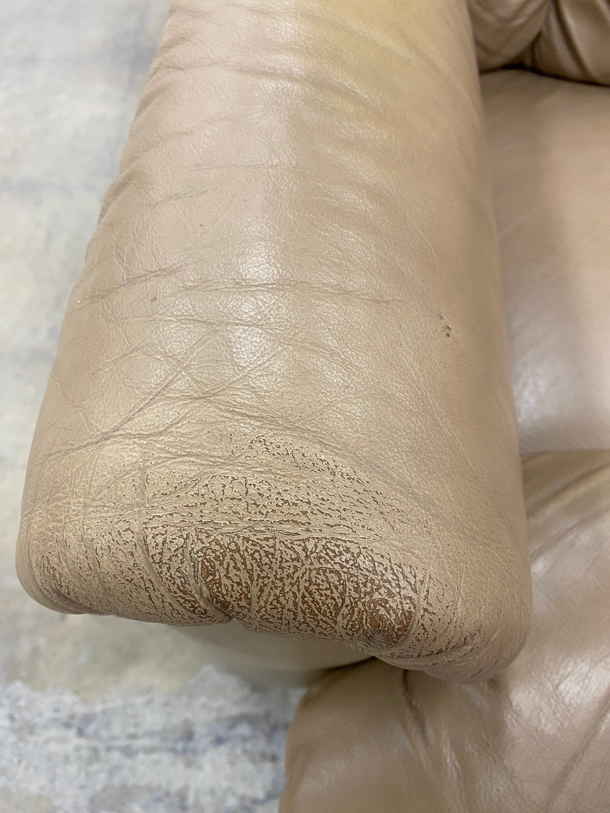 Beige Leather La-Z-Boy Pinnacle Rocking Recliner