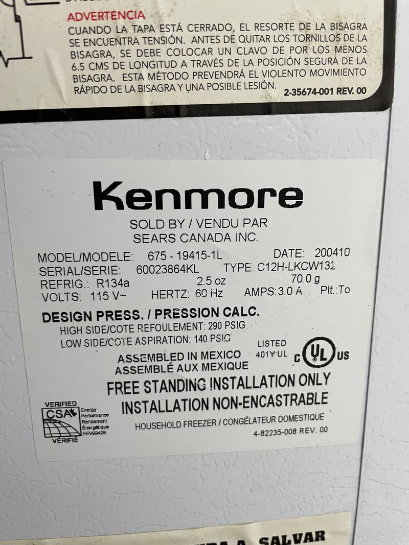 Kenmore 23.5" Chest Freezer