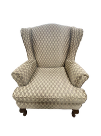 Dimond-Shaped Geometric Weave Wing Back Chair