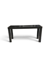 Slim Black Bench with Brass Style Corner Accents