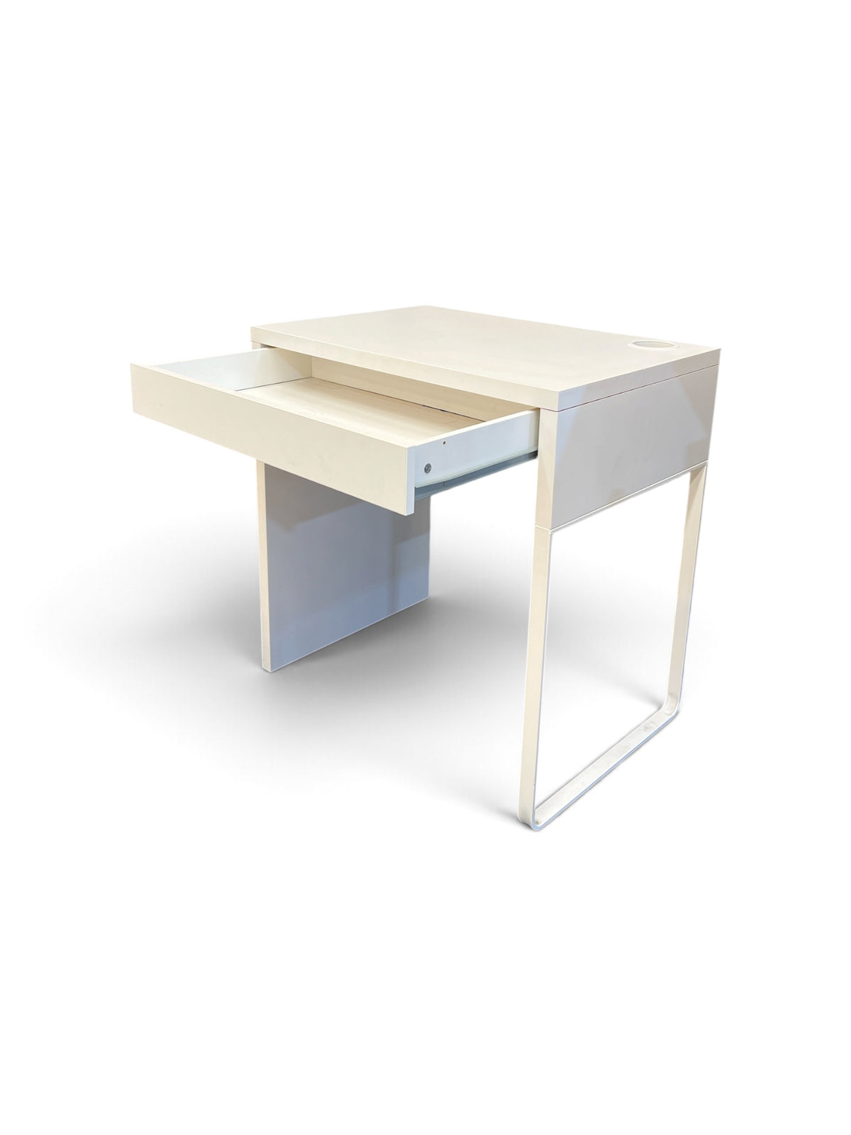 Modern White Writing Desk with Drawer