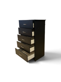 South Shore Modern Black 5 Drawer Tall Boy