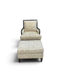 Ethan Allen Zebra Print Accent Chair & Ottoman