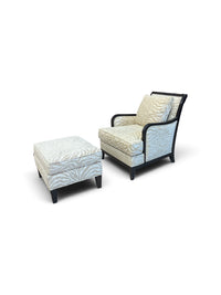 Ethan Allen Zebra Print Accent Chair & Ottoman