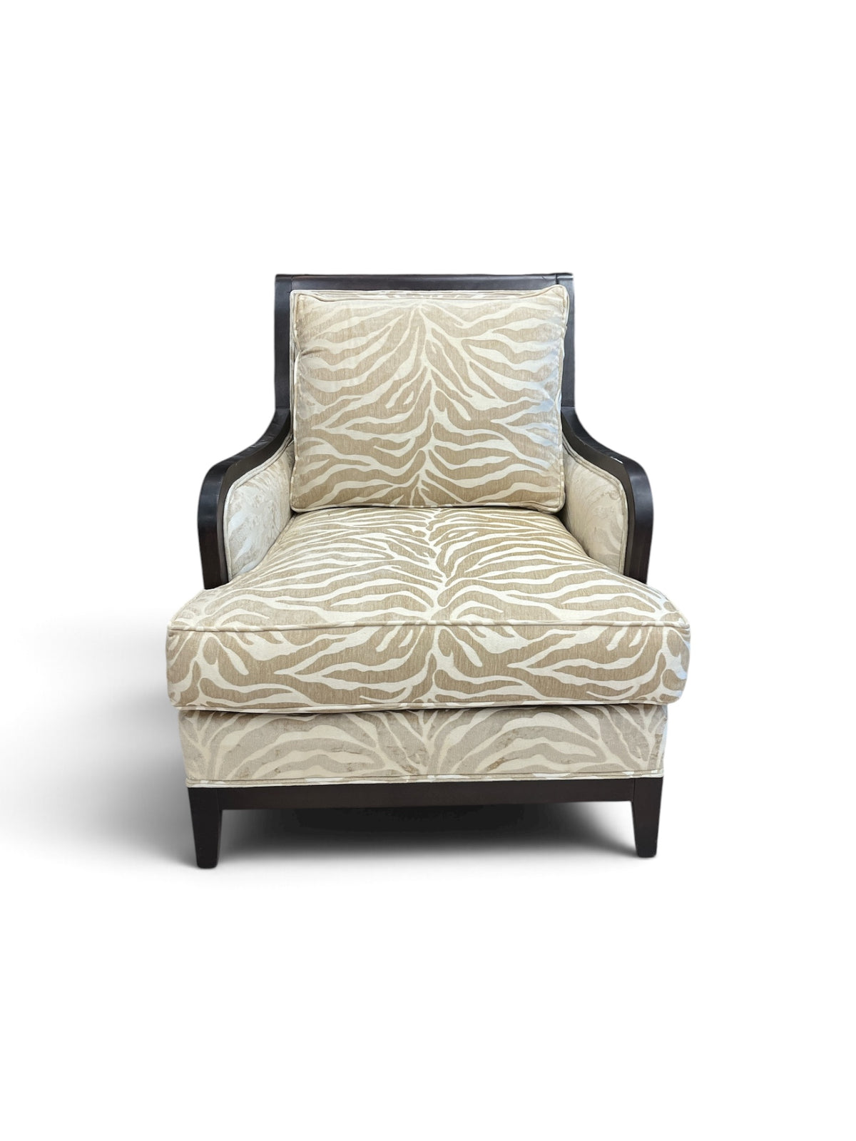 Ethan Allen Zebra Print Accent Chair & Ottoman