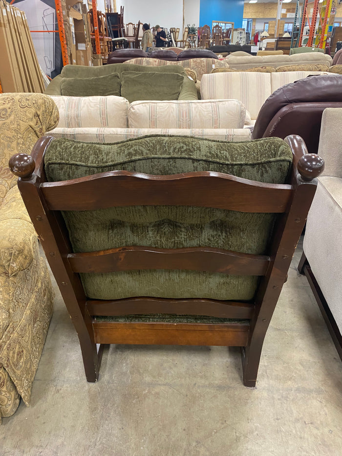 Green Velour Upholstery Relax Armchair