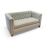 Tufted Back Loveseat With Velvet Upholstery