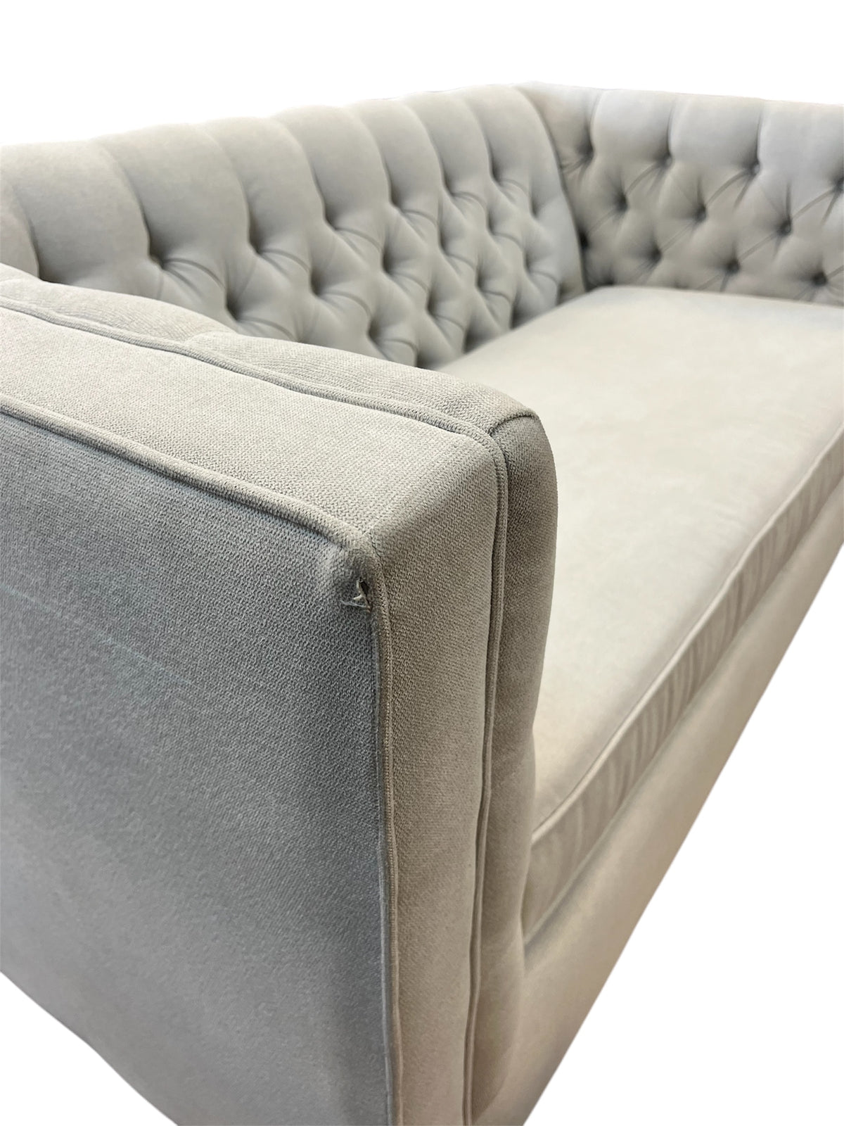 Tufted Back Loveseat With Velvet Upholstery