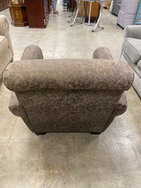 Chocolate Brown Distressed Faux Leather Armchair