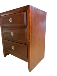 Matching Wood 3 Drawer Nightstand - Set of 2