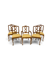 Chelsey Vintage Scalloped Oval Maple Dining Set with 5 Chairs