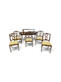 Chelsey Vintage Scalloped Oval Maple Dining Set with 5 Chairs