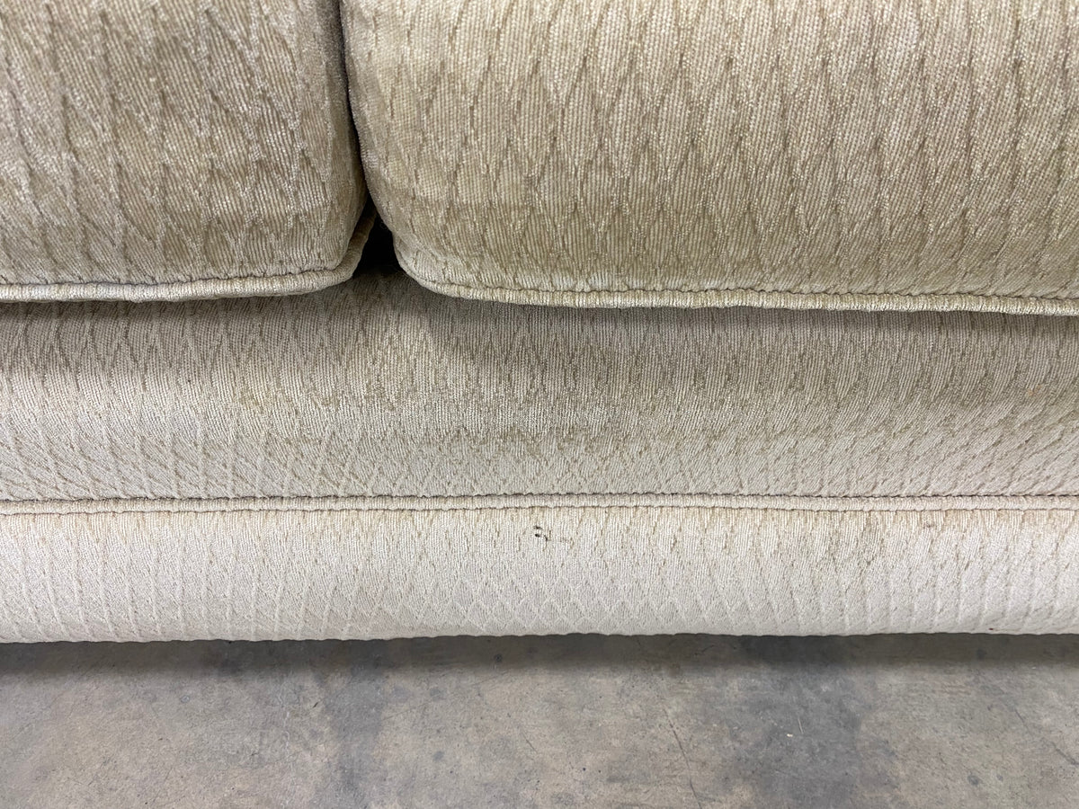 Cream Woven Fabric Three Cushion Sofa