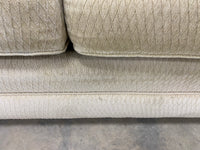 Cream Woven Fabric Three Cushion Sofa
