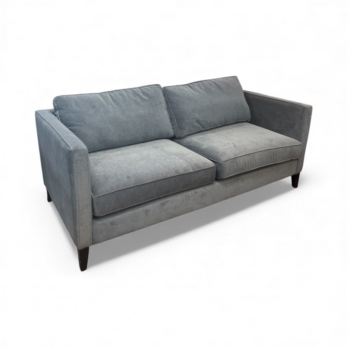 Blue-Grey Upholstered Loveseat
