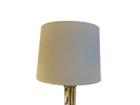 Chrome Column Table lamp with White Shade