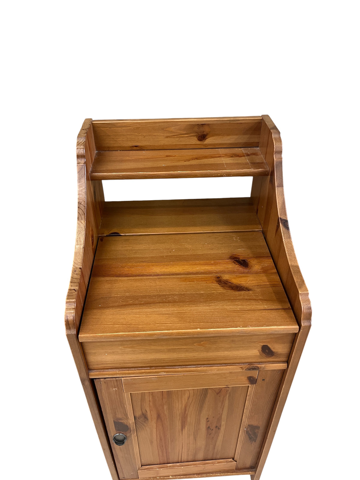Rustic Solid Pine Wood Short Storage Cabinet