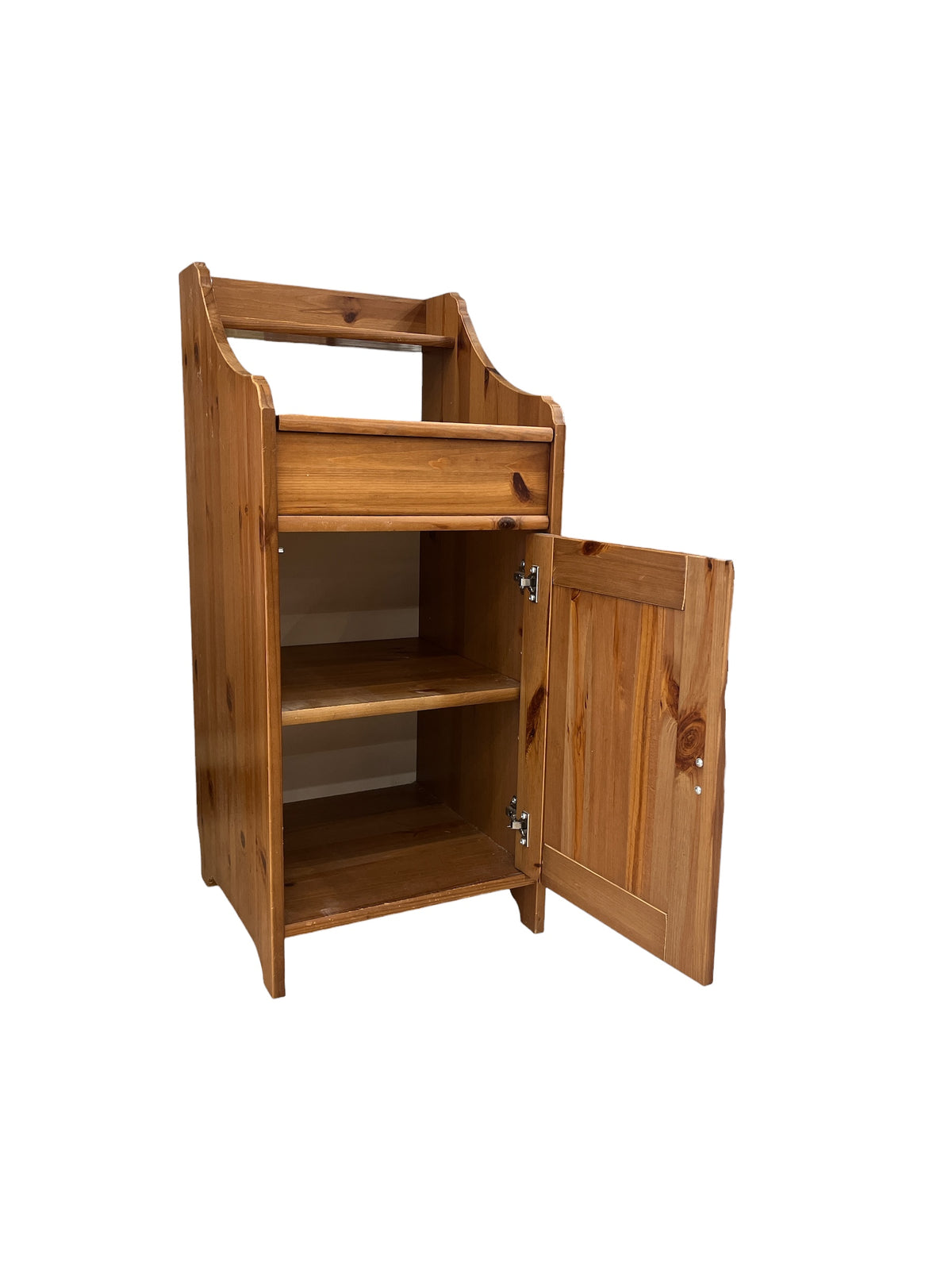 Rustic Solid Pine Wood Short Storage Cabinet