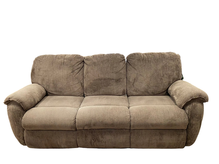 Brown Chenille Fabric Reclining Sofa
