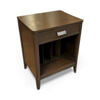 Mid Century Style Side Table With Drawer & Dividers
