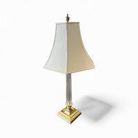Glass Table Lamp with Brass Base