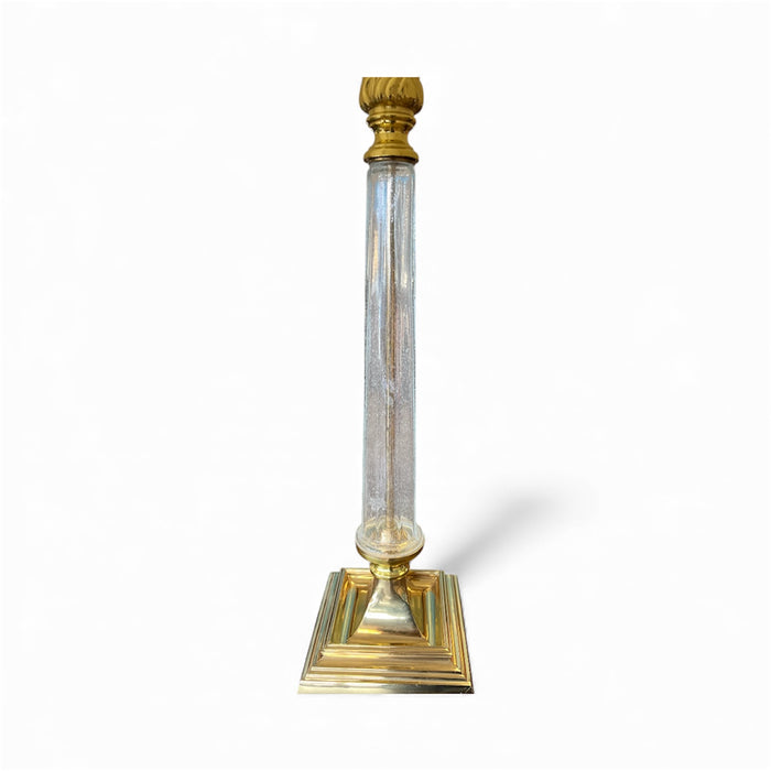 Glass Table Lamp with Brass Base