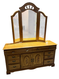County Dresser With Tri-Fold Mirror