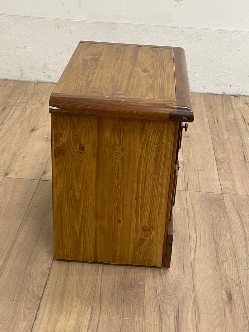 Two Drawer Nightstand With Bronze Handles