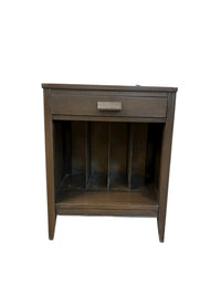 Mid Century Style Side Table With Drawer & Dividers