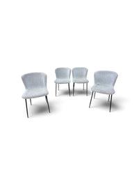 Set of 4 Light Grey Upholstered Minimalistic Chairs