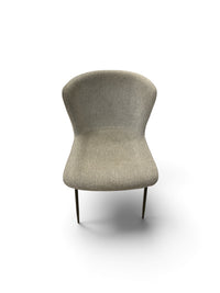 Set of 4 Light Grey Upholstered Minimalistic Chairs