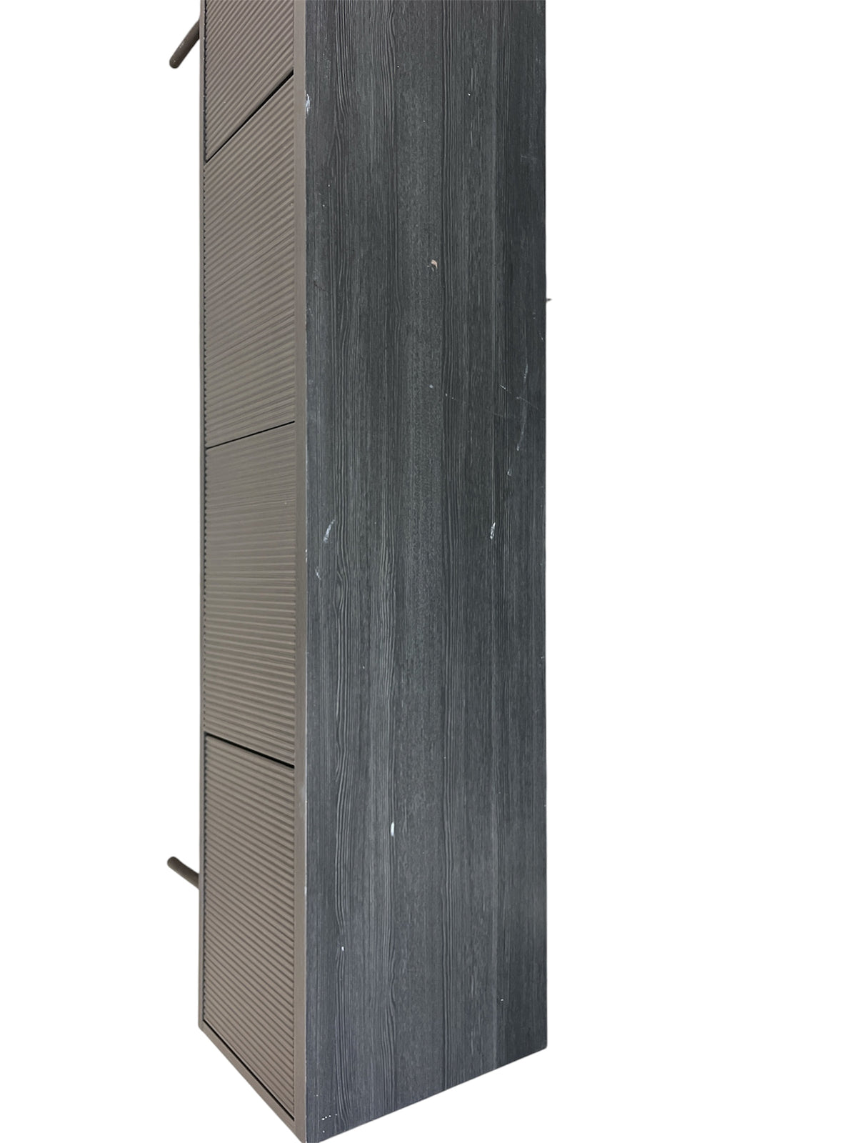 Modern Black Media Console Table with Fluted Doors