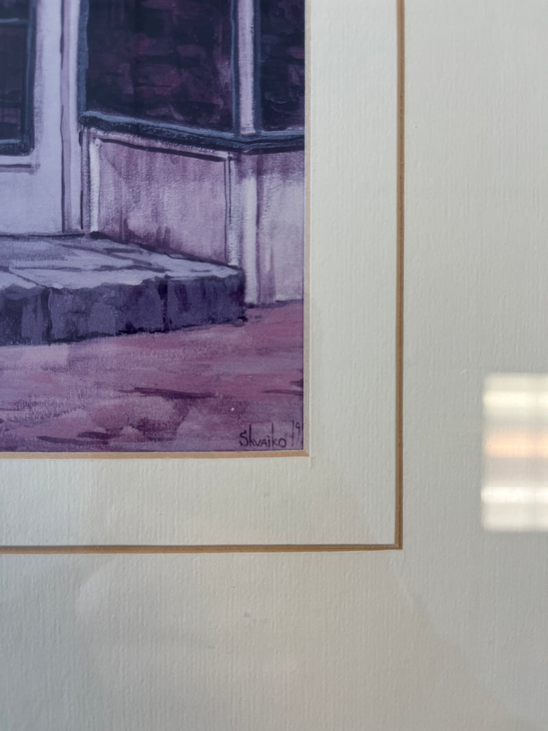 Framed Art Print - "Cafe on the Corner" by Shariko