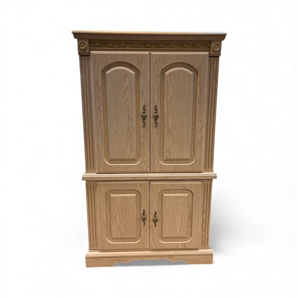 Cream Armoire With Carved Detailing