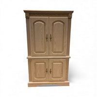 Cream Armoire With Carved Detailing