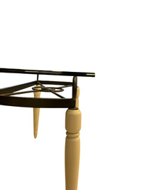 French country Cottage  Console Table with Decorative Metal Frame
