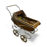 Vintage Light Brown Gendron Doll Pram
