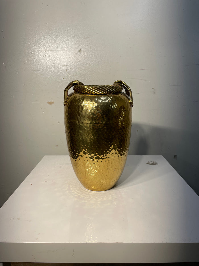 Bronze Vase w/ Bronze Threaded Ribbon