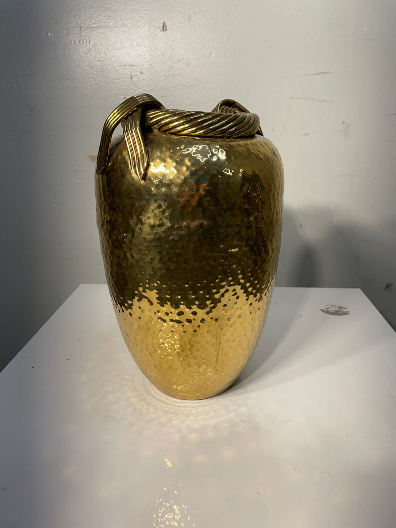 Bronze Vase w/ Bronze Threaded Ribbon