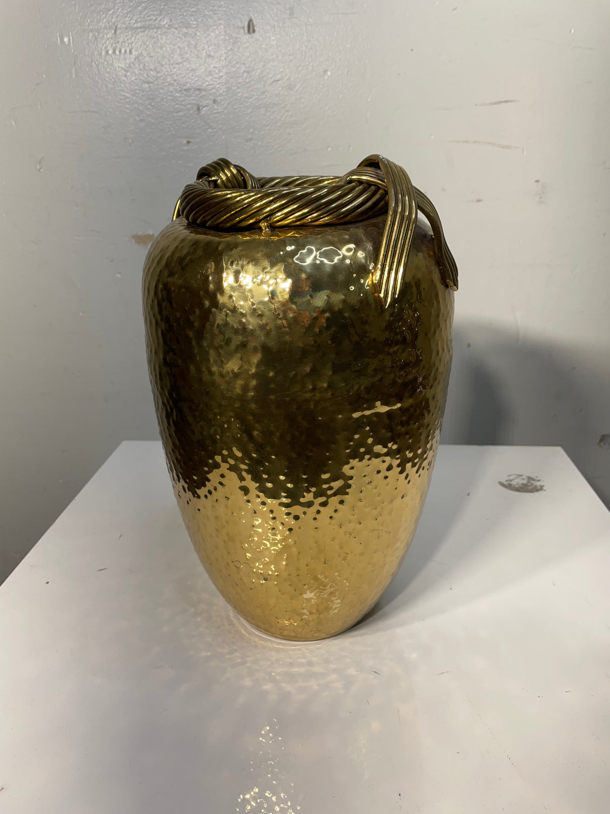 Bronze Vase w/ Bronze Threaded Ribbon