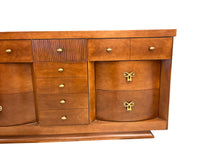 Vintage Wooden Dresser with Gold Tone Hardware