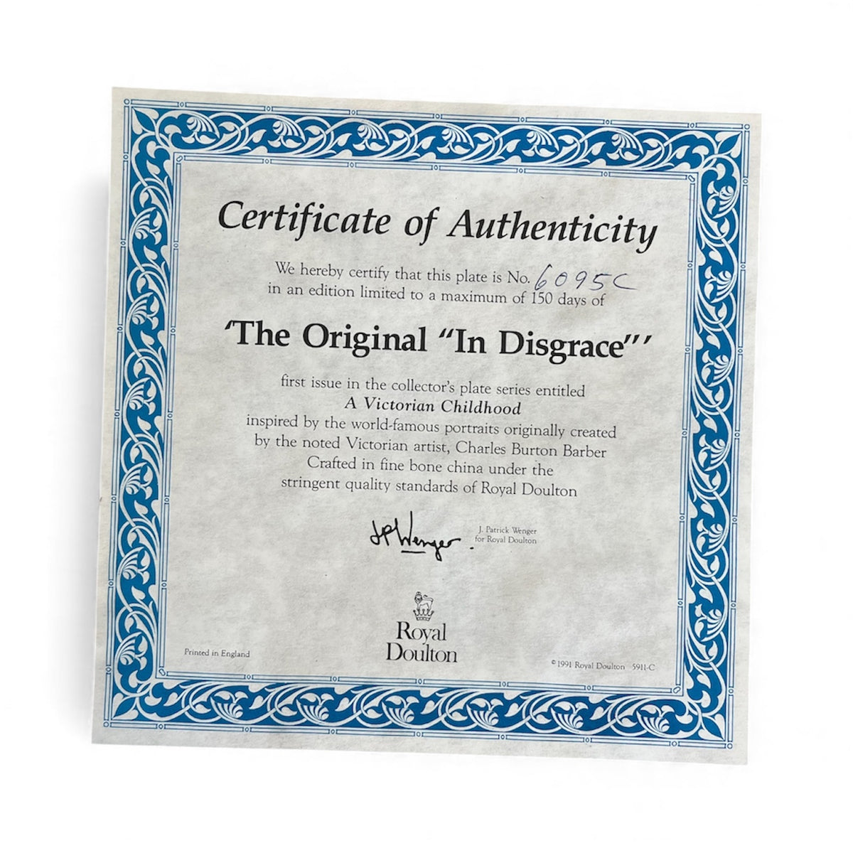 Royal Doulton "The Original 'In Disgrace'" 1991