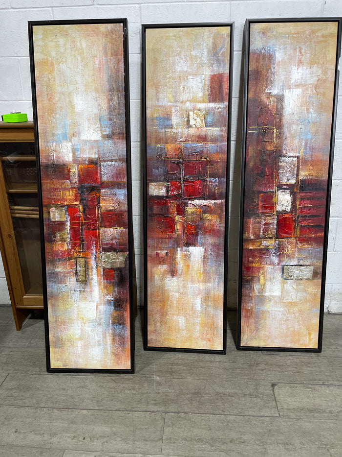 Abstract Cityscape Triptych Paintings