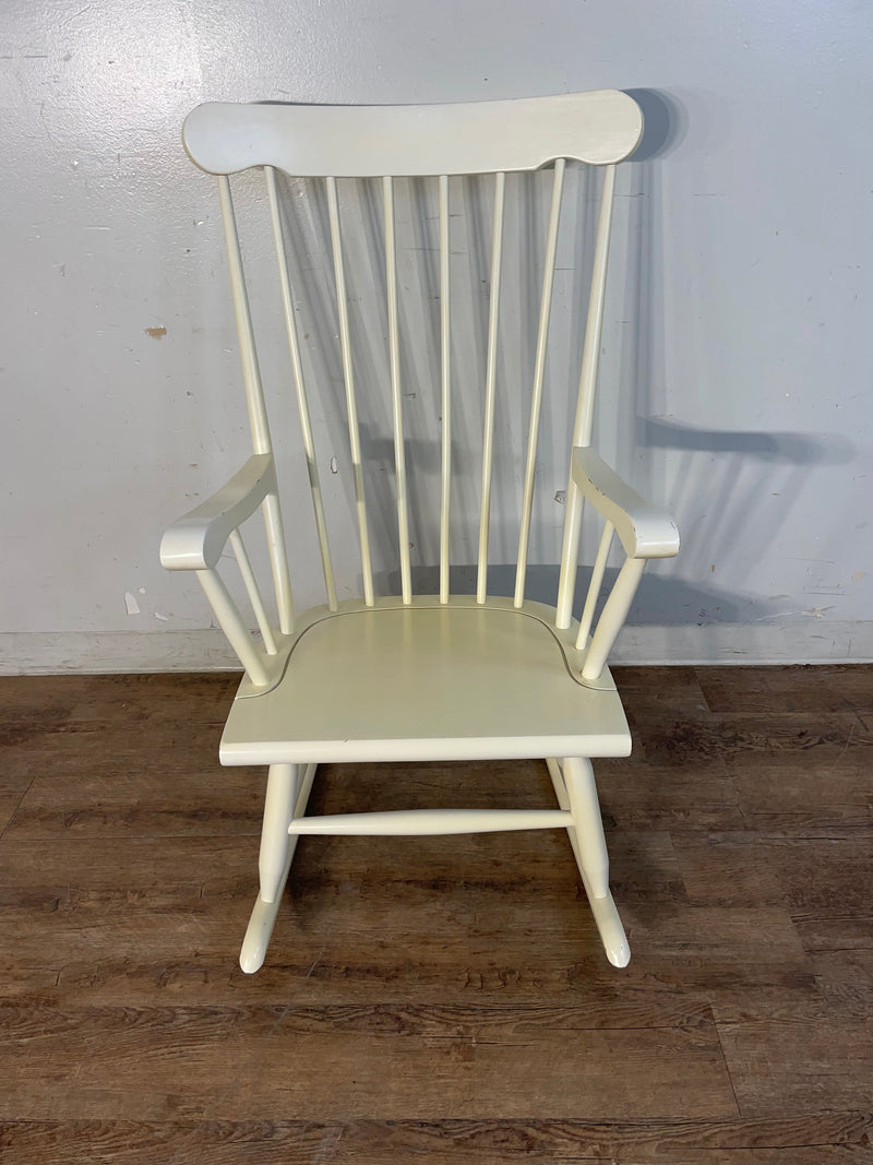 Off-White Wooden Rocking Chair