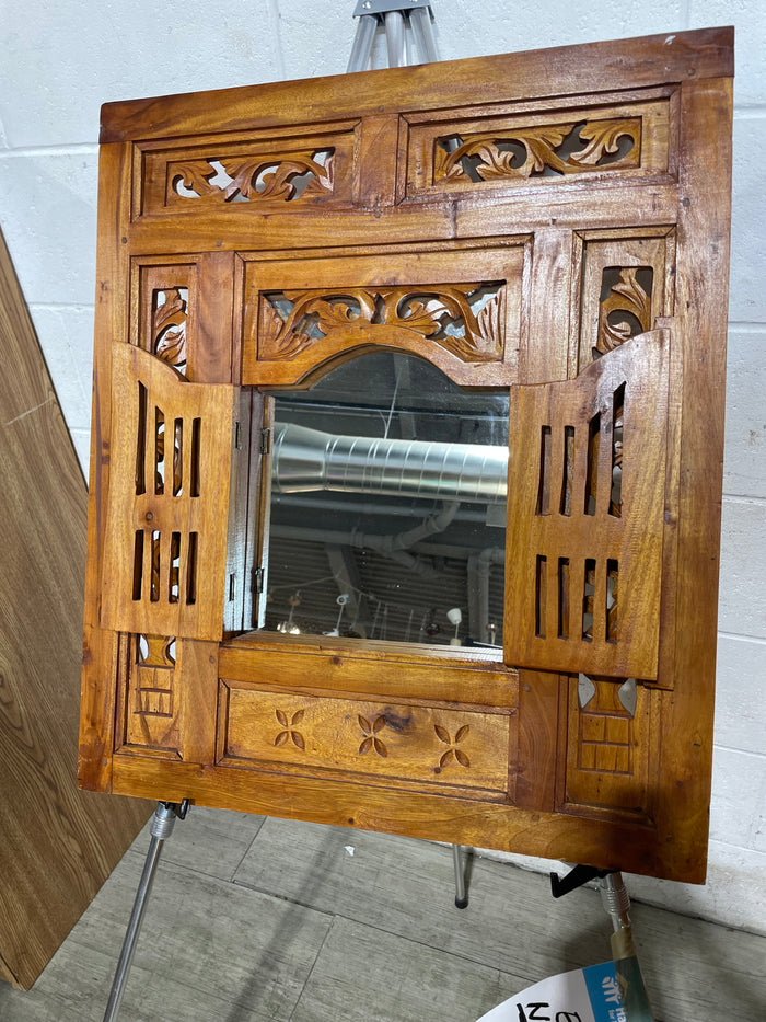 Majestic Hand Carved Wooden Decorative Mirror