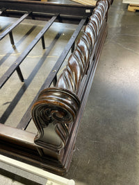 Solid Wood Sleigh Style King Size Bed Frame