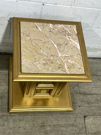 Golden Glimmer Pedestal Table