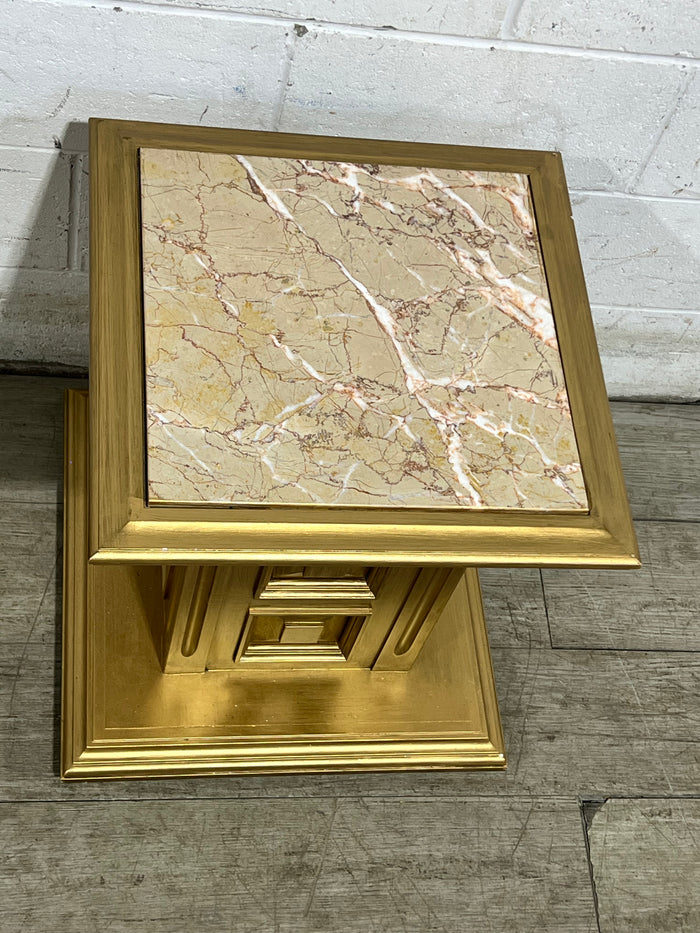 Golden Glimmer Pedestal Table